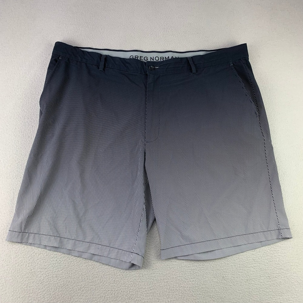 Greg Norman Golf Shorts Mens 44x10 Black‎ Ombre Stripe Stretch Performance